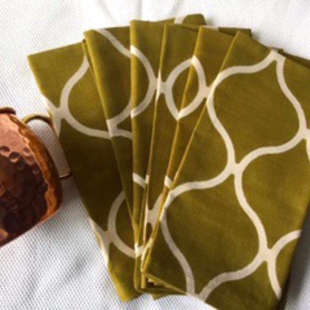 Set of Six Patterned Table Napkins